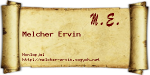 Melcher Ervin névjegykártya